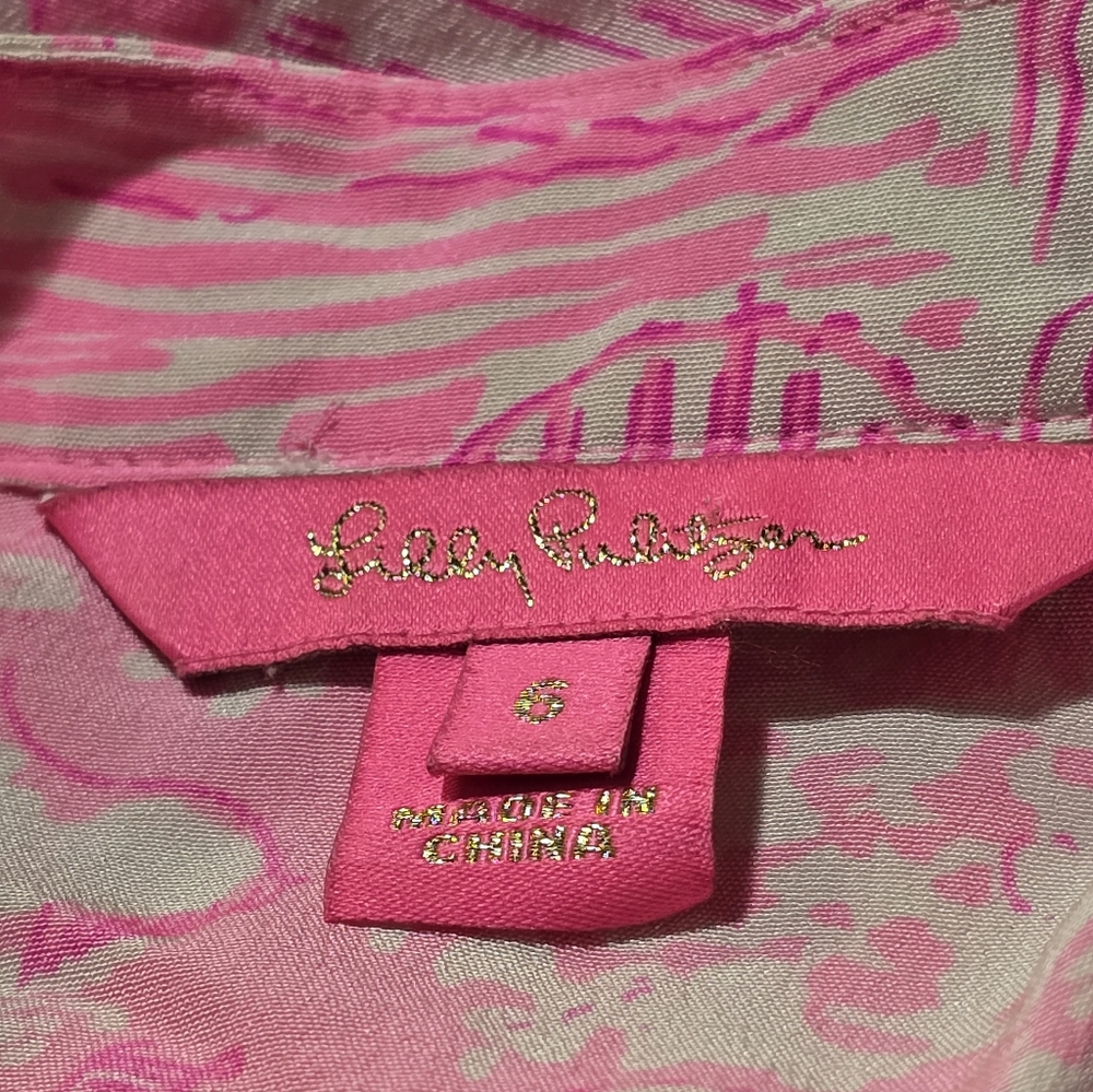Lilly Pulitzer silk Palm Springs beach nudes swimmers story print dress - Picture 15 of 16